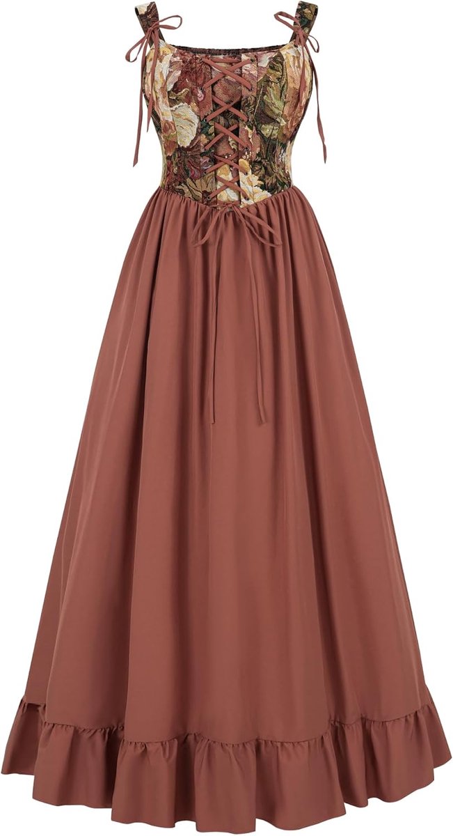 jurk voor dames, rococo jurk, lange korsetjurk, mouwloos