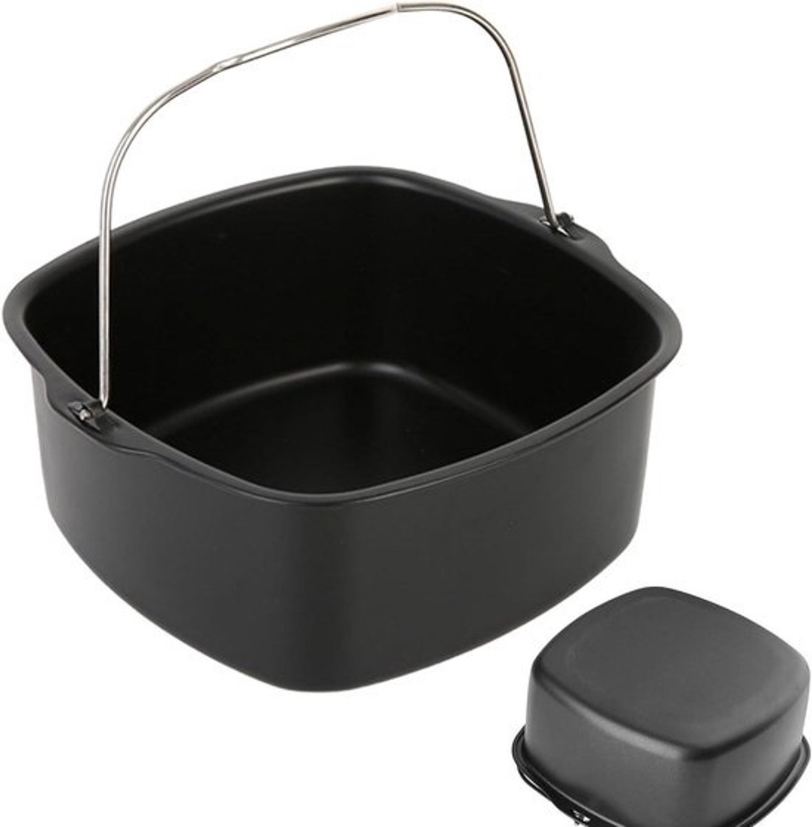 Luchtfriteuse Bakvorm - Taartpan Pizza Pan - Bakken van cakes - Antiaanbaklaag - 7 inch - Zwart