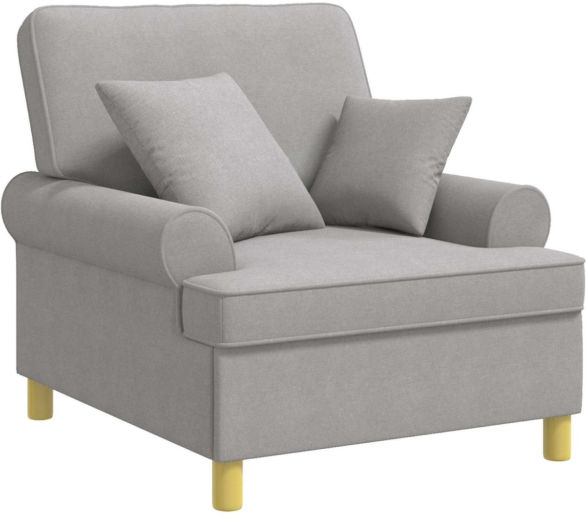 vidaXL XL - fauteuil - met - kussens - Wolkgrijs - Stof Wolkengrijs
