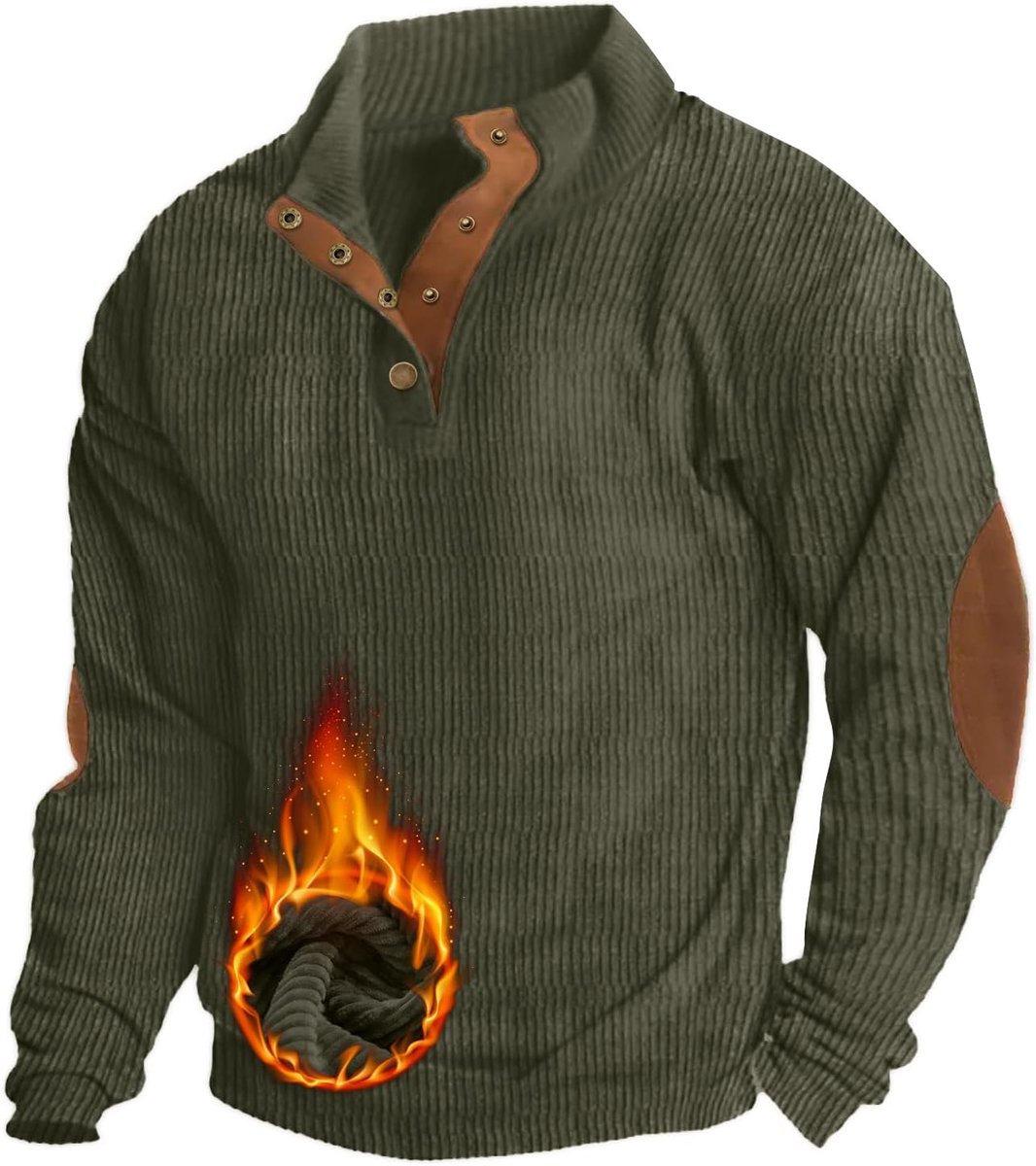 Sweatshirts Henley Neck Snap Knopen Stand Kraag Lange Mouw Winter Sweatshirt Tops