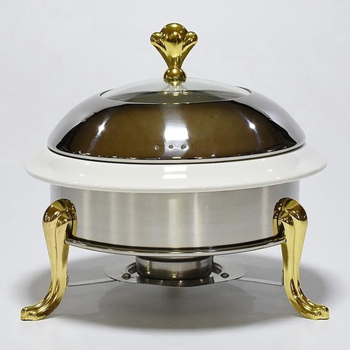 Chafing Dish Buffet Set - Ronde Warmhoudpan - Feest Diner Buffet - Spiegelglans Afwerking - Keramische Voering - Goud