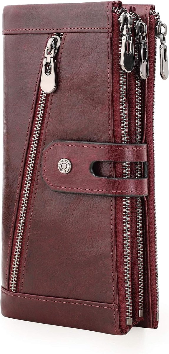 Vrouwen Rits Portemonnee Dame Kaart Portemonnee Telefoon Clutch Portemonnee Echt Leer