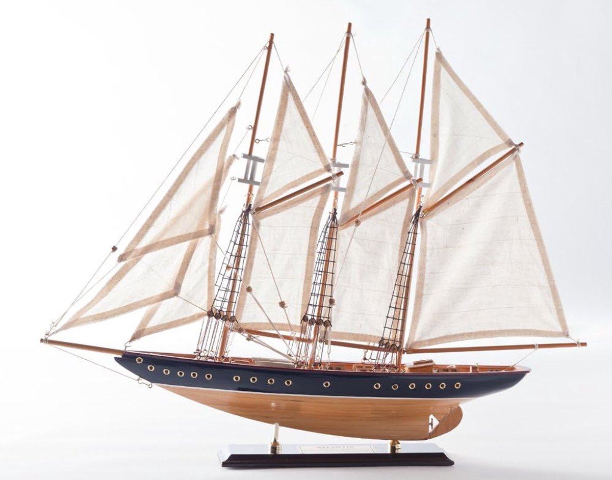 Atlantische zeilschip zeiljacht model schip hout staand model maritieme decoratie (lengte ca. 60 cm)