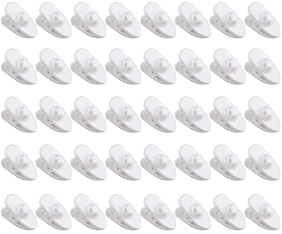 40 Stks Clips voor Oortelefoon Draad 360 Graden Draaien Witte Oortelefoon Kabel Shirt Kleding Clip voor Bevestiging Hoofdtelefoon Draad (2.4cm)