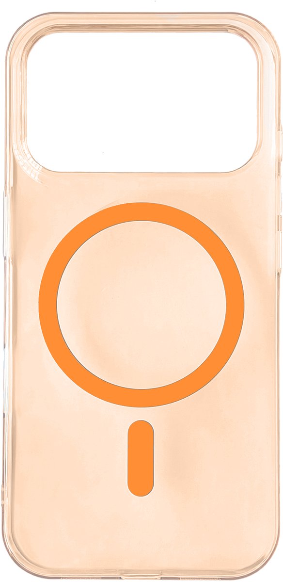 Casemania Hoesje Geschikt voor Apple iPhone 18 Pro Max - Oranje - Minimalistic Kristalhelder Back Cover Geschikt voor MagSafe - Draadloos Oplaadbare Telefoonhoesje