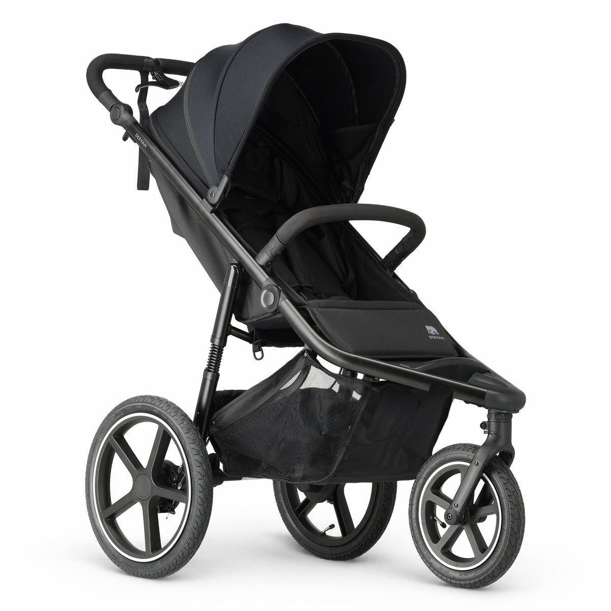 Bol.com Deryan Bolt hardloop kinderwagen - Jogging buggy - Muggennet - Zwart aanbieding