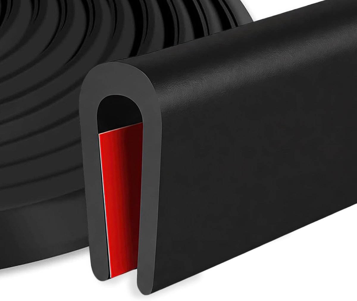 Zelfklevende randbescherming 3m – U-profiel rubber strip voor metaal, glas, auto, plaatmateriaal – Flexibel & duurzaam – Zwart（7mm）