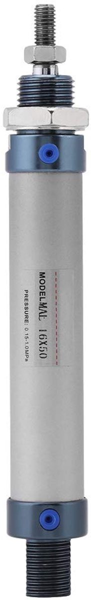 Dailygoods- Pneumatische Cilinder Compact - Aluminiumlegering - Dubbele Actie - Slag 50mm - Binnendiameter 16mm - Schokbestendig - Luchtcilinder