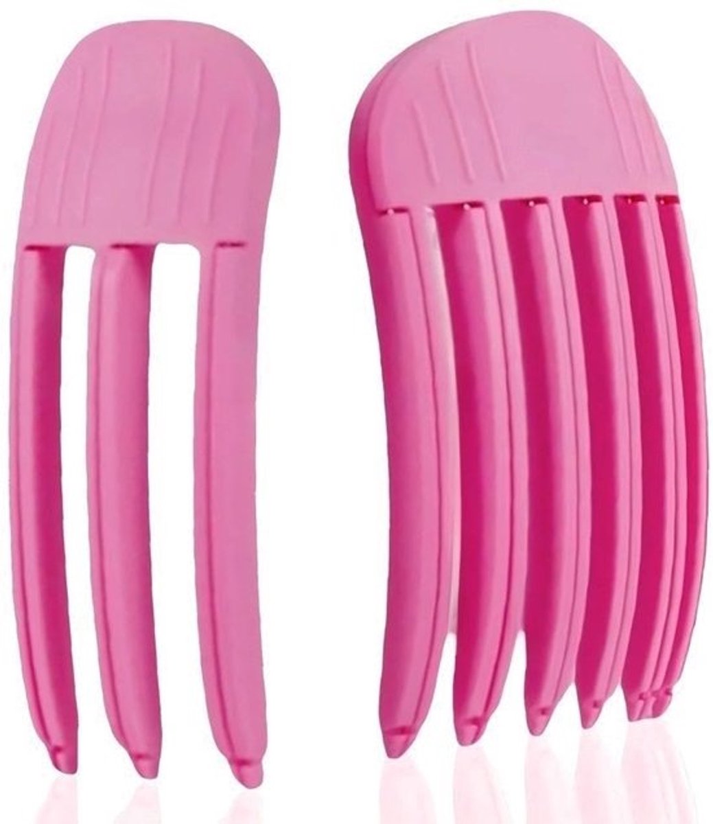 Haarclips Krulset - Valse Wenkbrauwen - Kapsel Stylen - Dubbel Pak - 2 Stuks - Roze