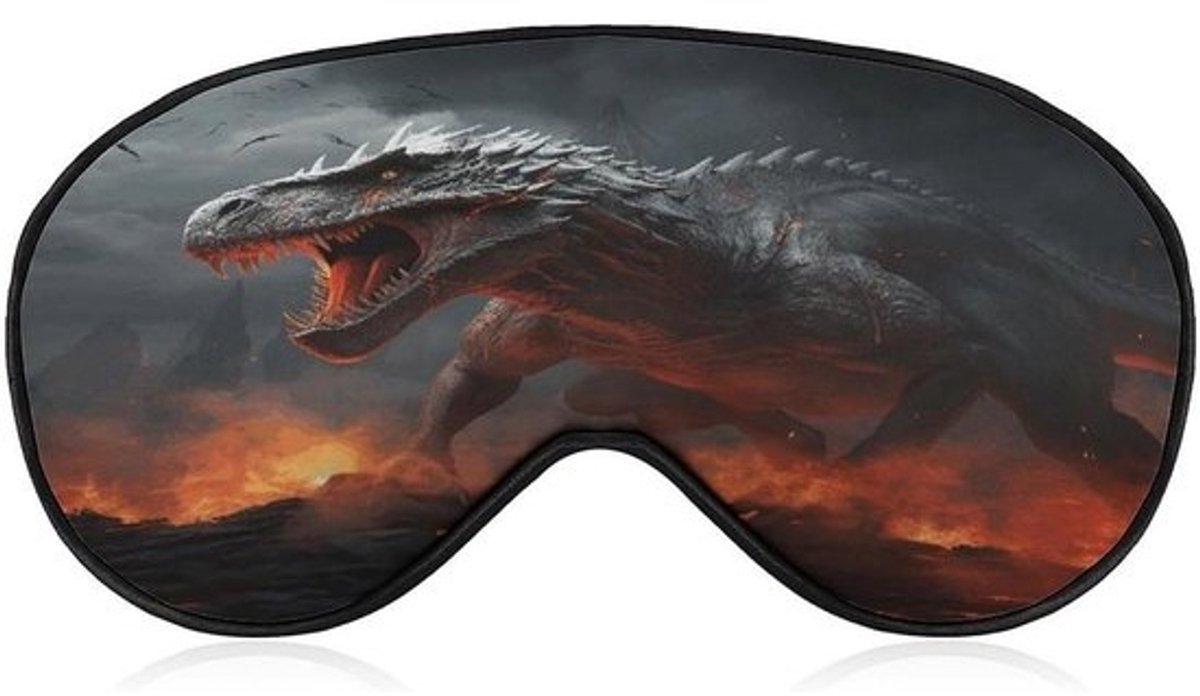 Oogmasker - Slaapmasker - Verbeter Slaapkwaliteit - Verstelbare Band - 22 x 12 cm - Drakenprint