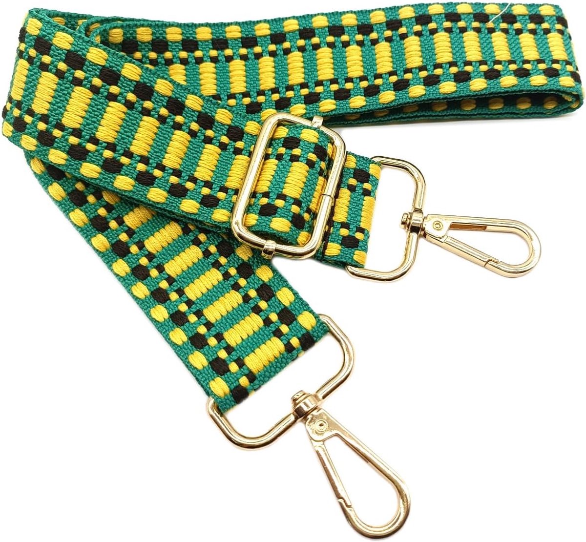schouderriem, verstelbaar, geel, groen, handtasriem, vervanging, universele reserveband met gouden gesp voor dames, handtas, schoudertas, accessoires, 3,8 cm, 801