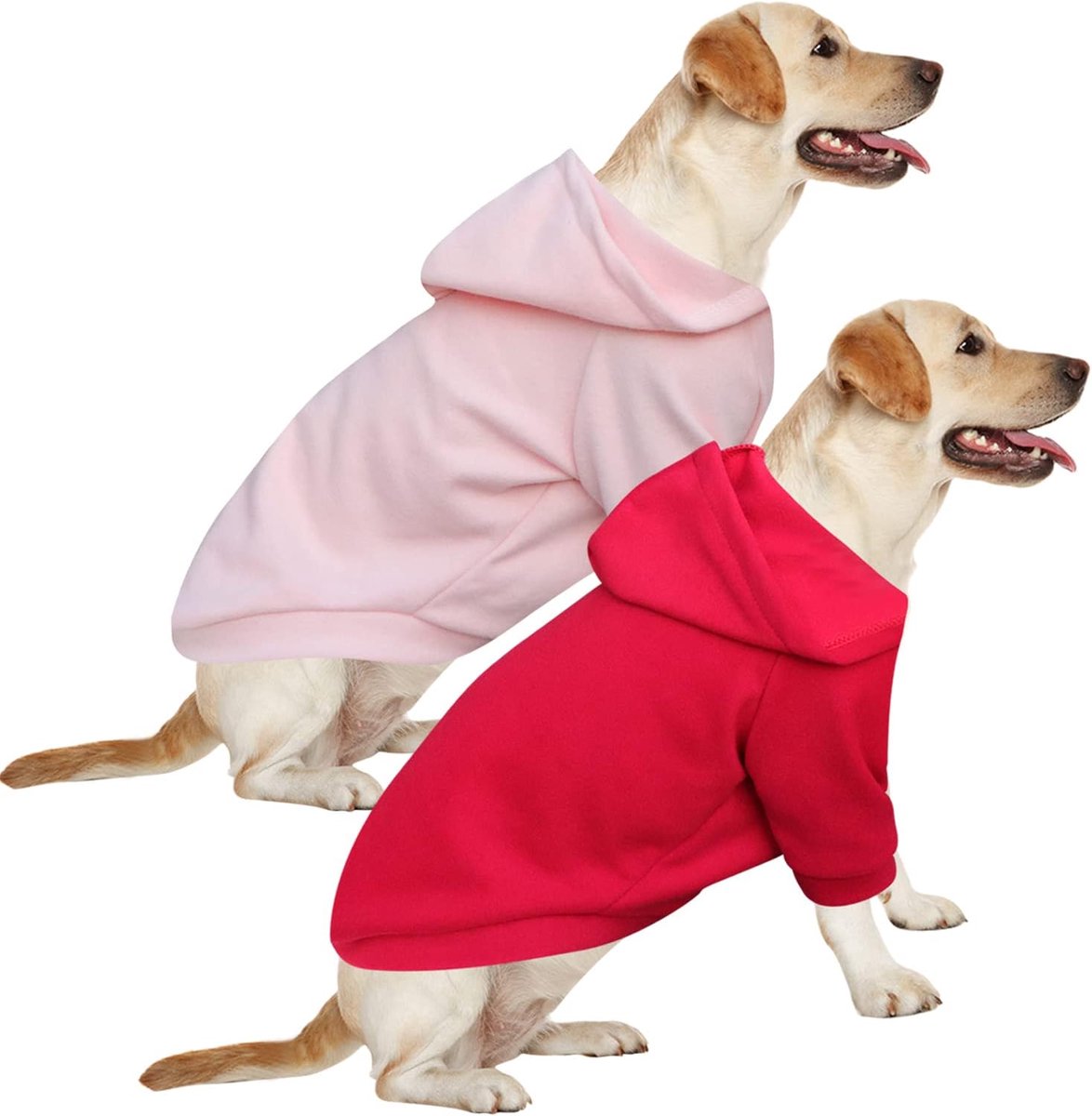 Hoodies Voor Honden Hond Sweatshirt Chihuahua Hoodie, Warm en Lichtgewicht, Elastisch Met Een Zachte Textuur, Gemakkelijk Te Dragen en Heldere Kleuren (2PCS Roze+Rood, 5XL)