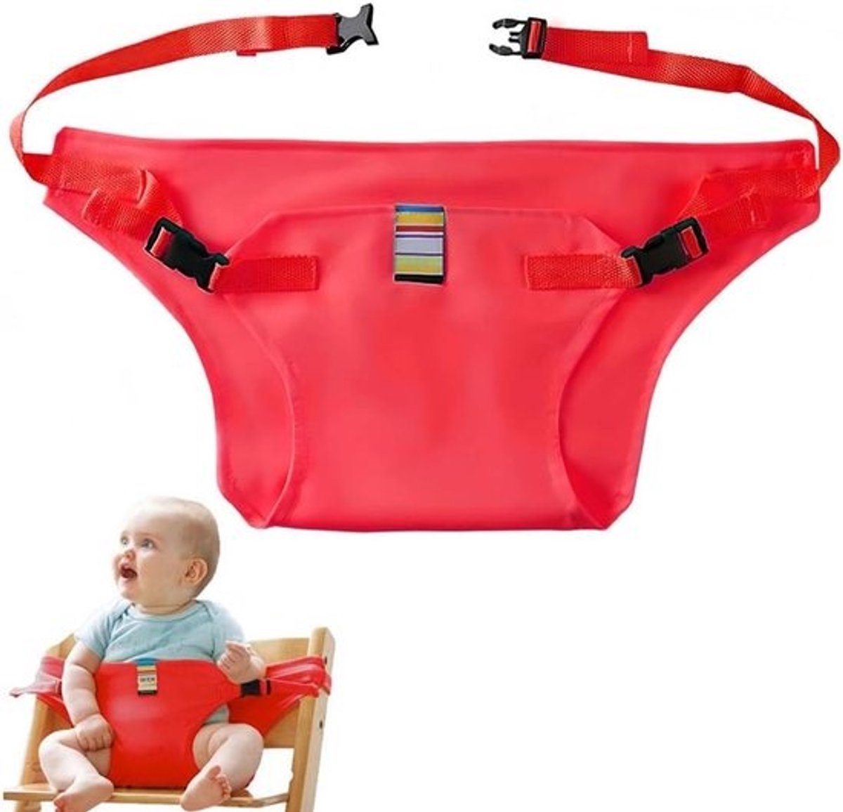Kinderstoelriemen - Babyveiligheidsgordel - Veilig Zitten - Verstelbare Riemen - 18.8 x 11.9 x 2 cm - Rood