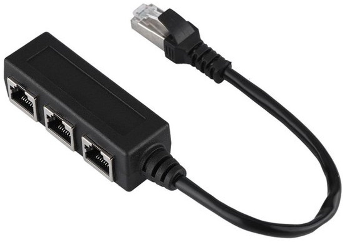 Dailygoody - RJ45 Ethernet Splitter - 1 Male naar 3 Female Poorten - Kabel Verlenging