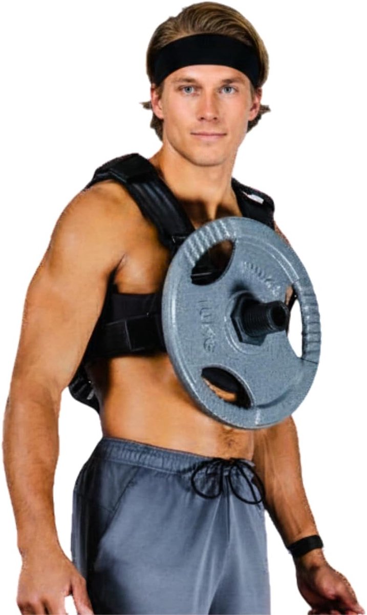 Gewichtsvest voor halterschijven, 50 mm, verstelbaar trainingsvest voor calisthenics, krachttraining, crossfit en gym, hoogwaardig gewichtsvest voor dames en heren