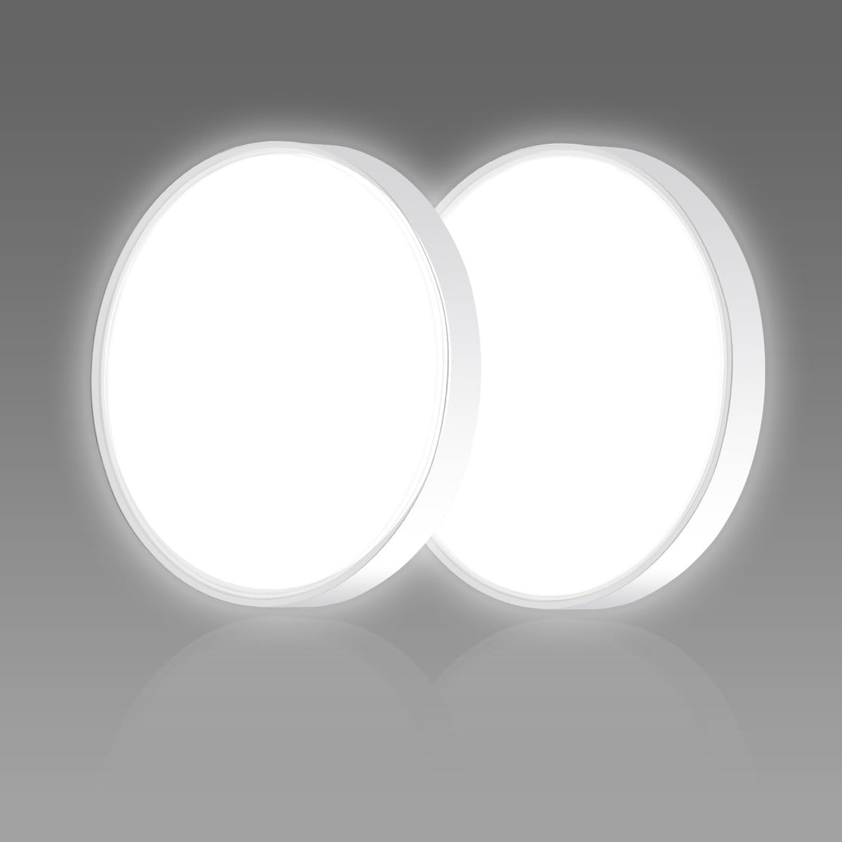 Led-plafondlamp, badkamer, 18 W, 1620 lm, 6500 K, wit, IP44, plafondlamp, rond, 23 cm, voor slaapkamer, badkamer, woonkamer, keuken, kantoor