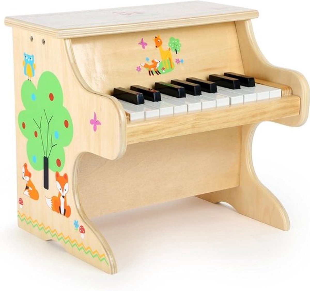 Houten Kinderpiano - Speelgoedpiano Kinderen - Muzikale Opvoeding - Schattig Vos Design - Niet gespecificeerd - Beige