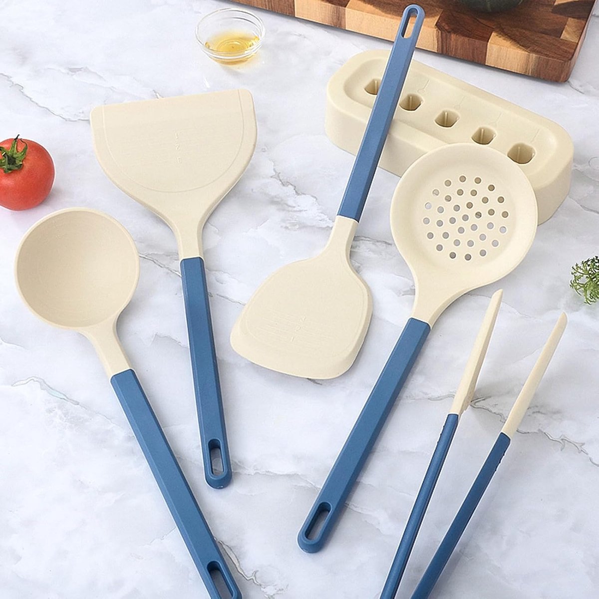 6-delige Siliconen Kookgerei Set, Keuken Set,Food-Grade Siliconen Hoofden Siliconen Keuken Gadgets Spatels Set Voor Antistick Kookgerei