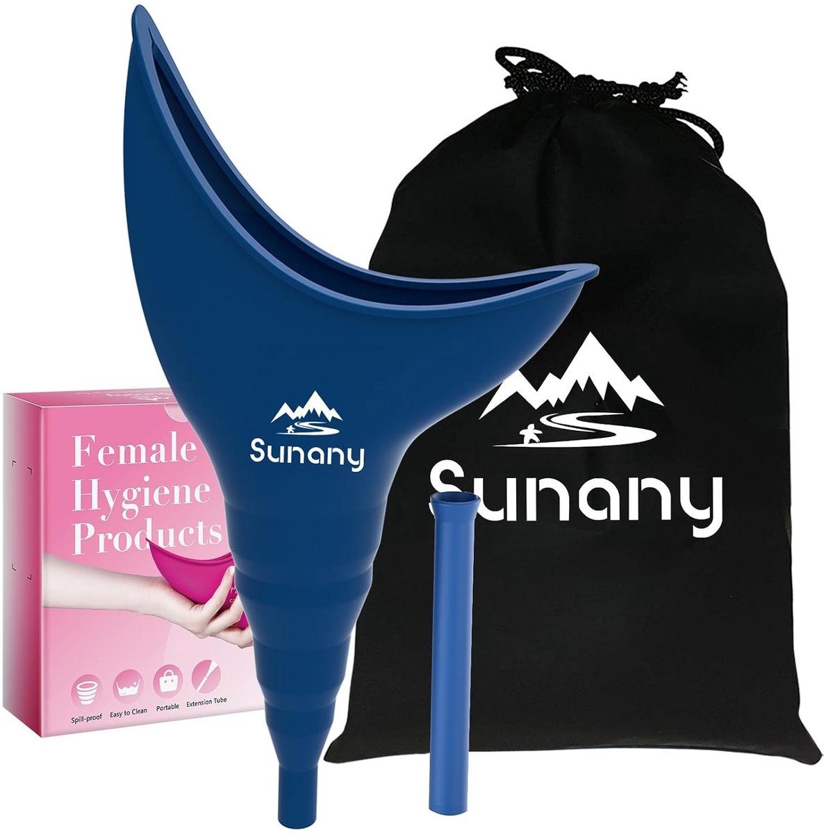 Plastuit vrouwen - Blauw - Silicone Draagbare Urinoir Trechter - Voor Reizen, Kamperen en Buitenactiviteiten