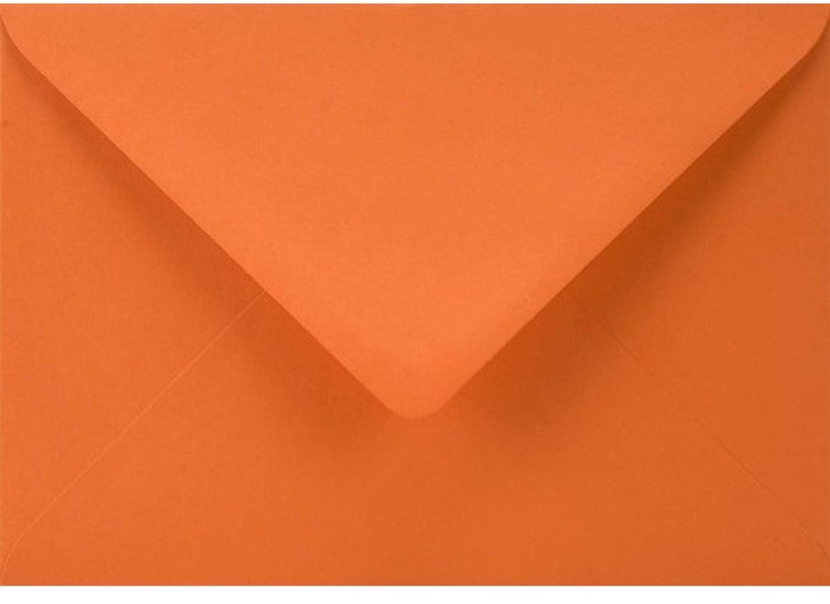 Gekleurde Enveloppen B6 - Papieren Enveloppen Kaarten - Uitnodigingen Versturen - Glad Fluweelachtig Oppervlak - 125 x 175 mm - Oranje