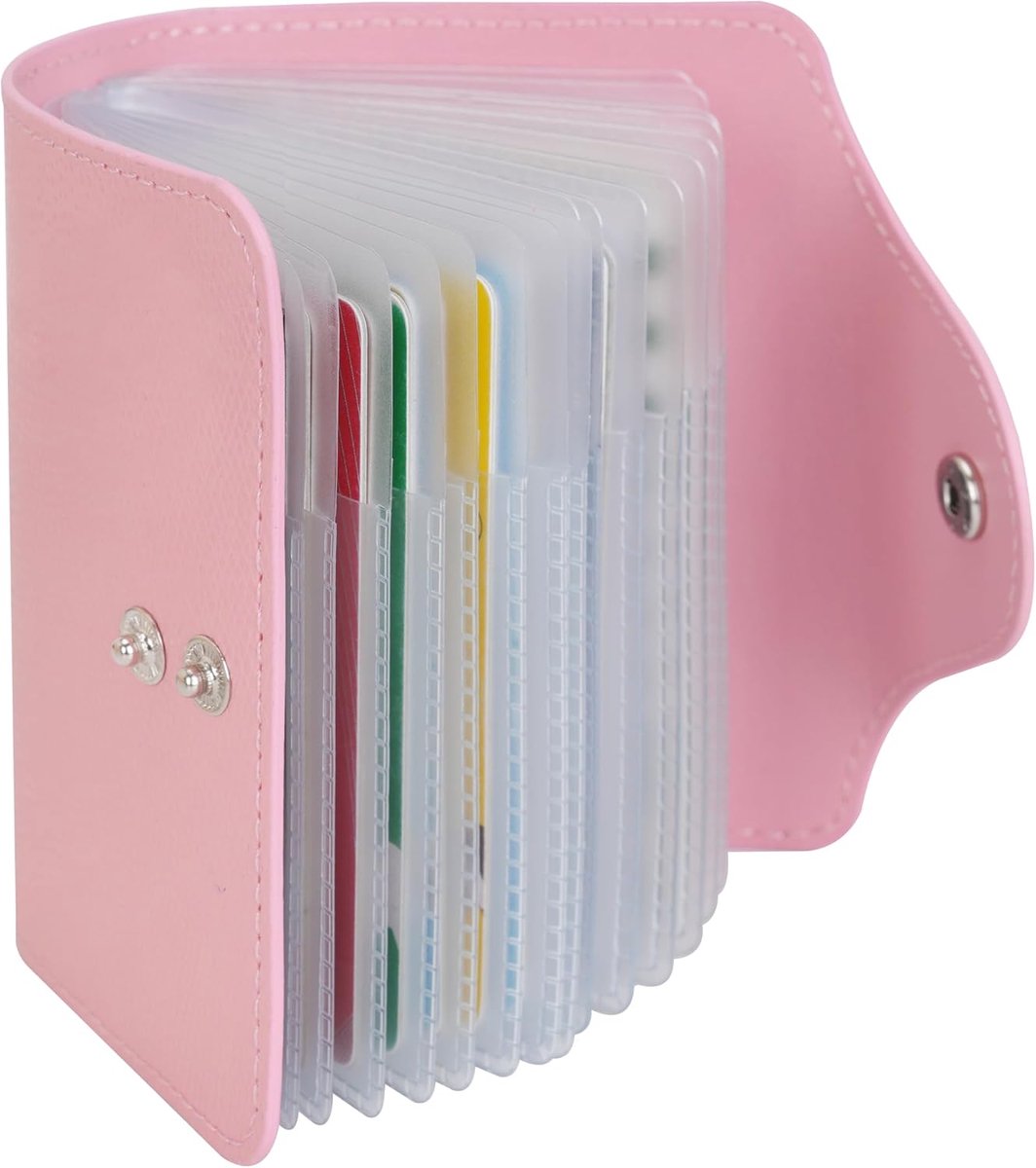 Kaarthouder voor dames en heren - 40 kaarten, roze, Eén maat