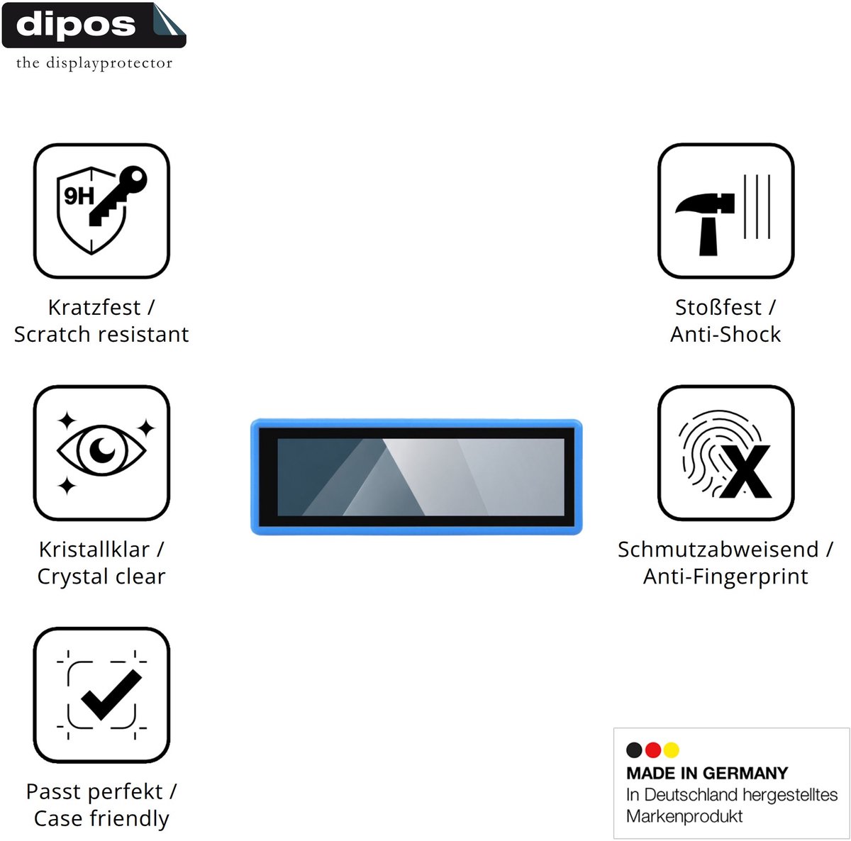 dipos – 2x Pantserfolie geschikt voor Waveshare ESP32-S3-Touch-LCD-3.49 | 9H Screenprotector