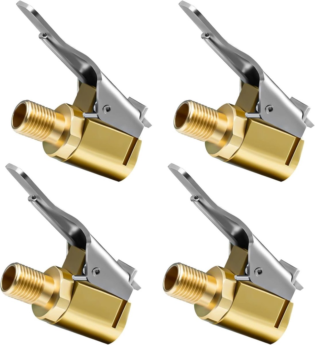4 Stuks 8mm Messing Ventielplug Air Chuck voor Banden, Universele Ventielbevestiging voor Luchtpomp en Bandenventielen, Ideaal voor Auto's en Fietsen