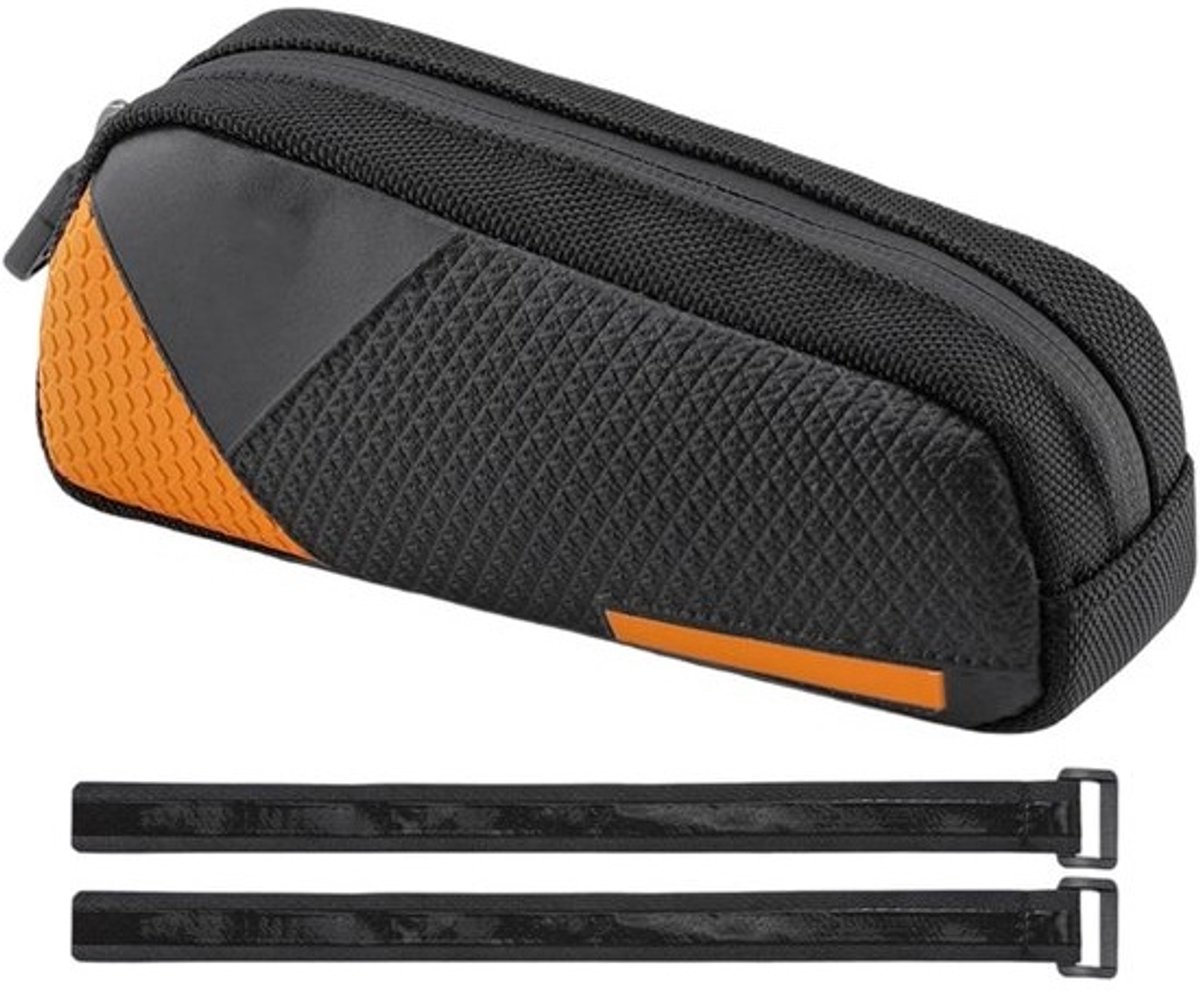 Fiets Frametas - Opbergzakje Telefoon - Fietstochten Organiseren - Gestroomlijnd Driehoekontwerp - 0.6L Capaciteit - Oranje