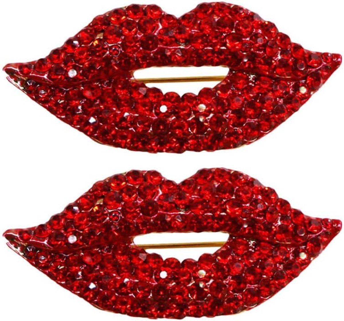 Broches lipvorm met strass-steentjes, modieus kledingaccessoire voor feest, bruiloft en diner