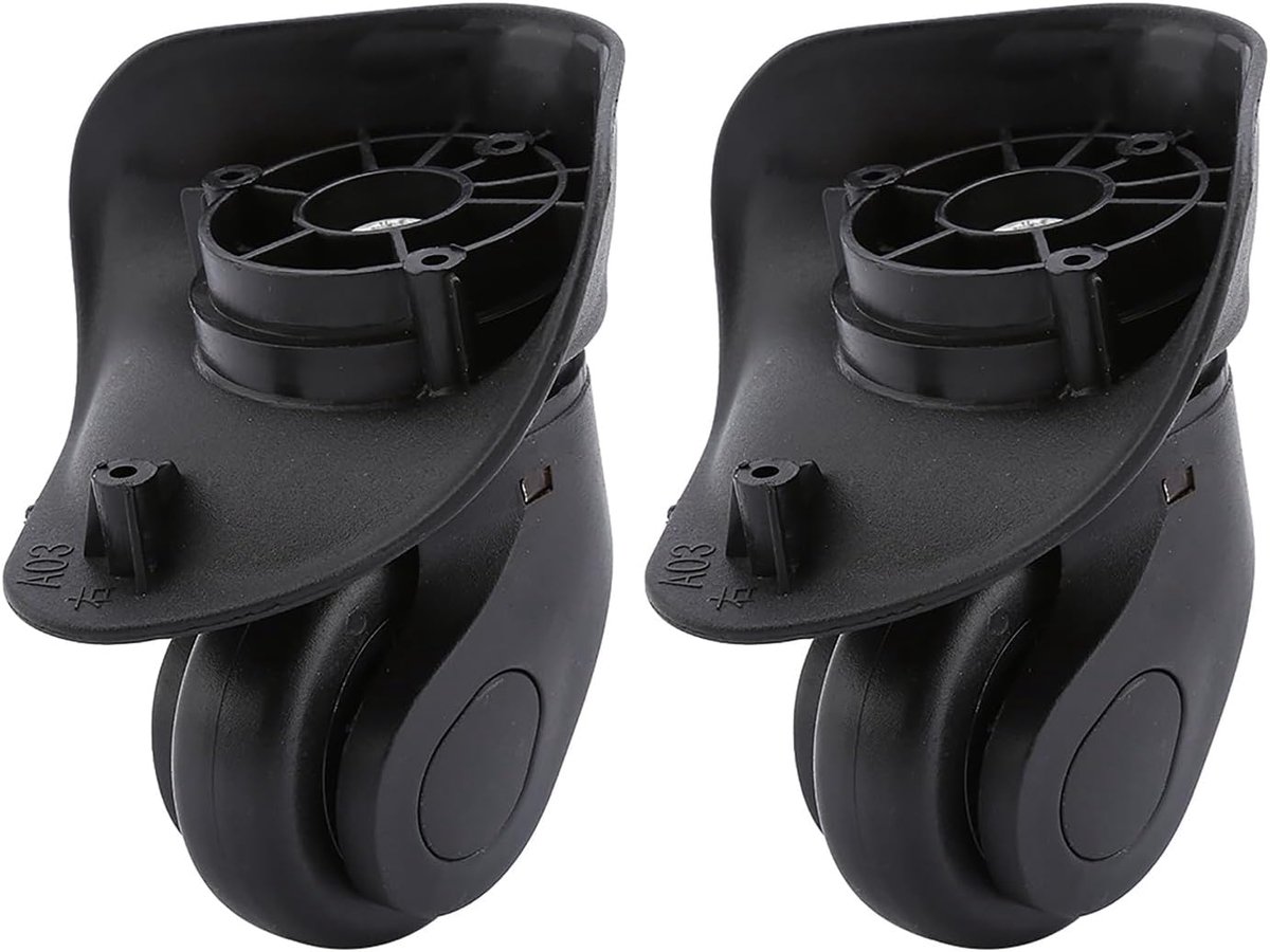 wielen, koffer reservewielen 001, 2 stuks PVC reserveonderdelen voor reiskoffer, zwart (), rechte Radgr??e: 10,8 * 10,3 cm