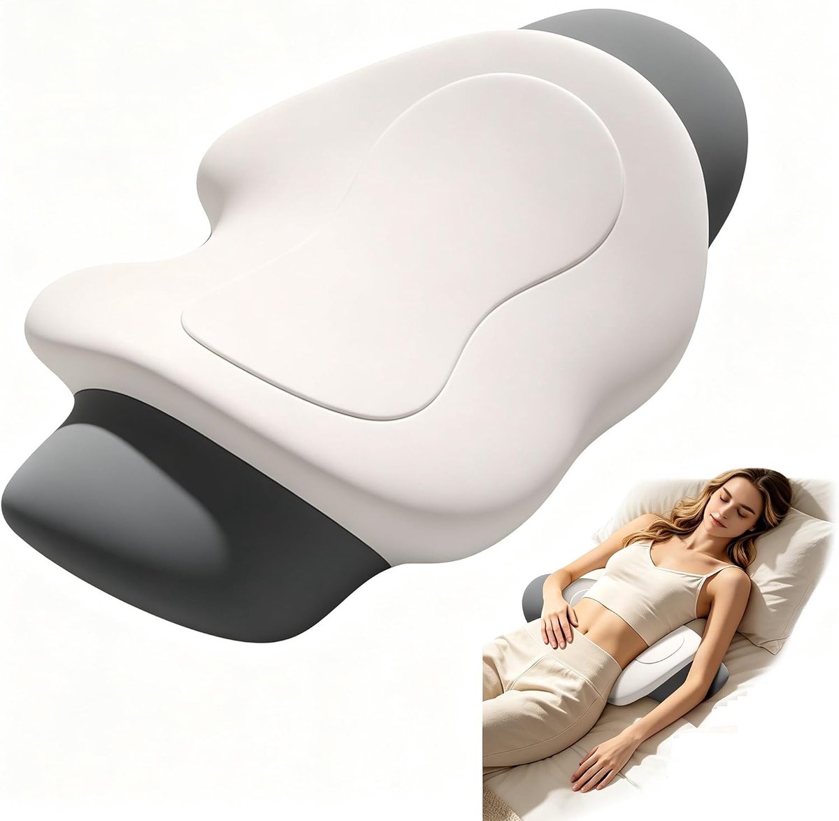 Ergonomisch orthopedisch lendenkussen, rugsteunkussen van traagschuim, lendensteunkussen voor bed, bank, stoel, auto en bureaustoel