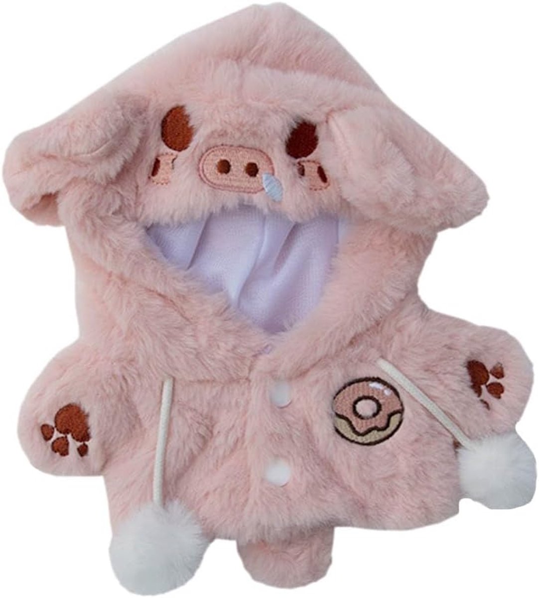 niannyyhouse 10 cm 20 cm pluche poppenkleding beer varken kat hoodie jumpsuit jas zachte gevulde pluche accessoires (a3, 10 cm)