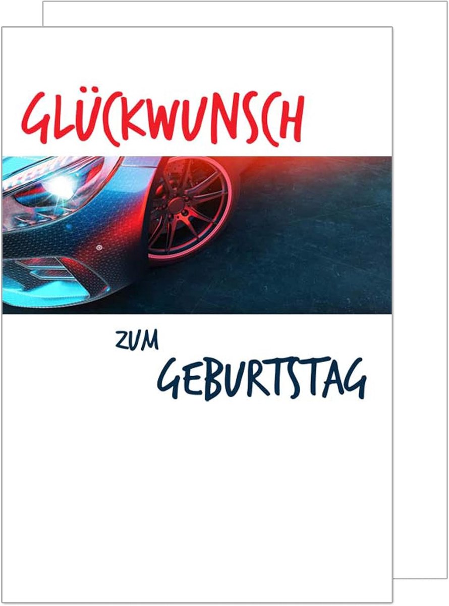 Seidel Premium verjaardagskaart met envelop, Kaarten, wenskaart wenskaart billet Happy Birthday man vrouw kind felicitatie voor verjaardag auto wiel aluminium velg kaart (G3141 SW023)