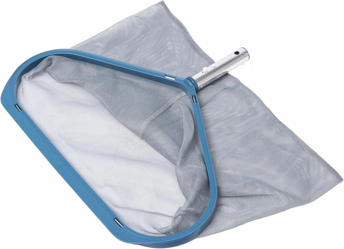Line - Bodemschepnet voor zwembad met robuust aluminium frame en duurzaam net voor effectieve reiniging van vuil en vuil – één maat, blauw