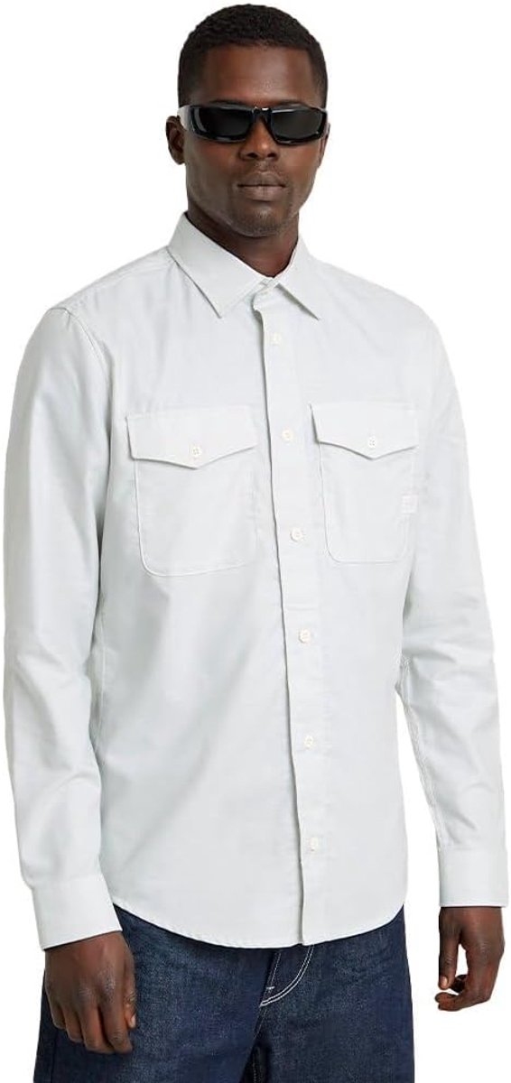Slim Shirt met lange mouwen, Meerdere kleuren (Oyster Blue/White Oxford D24963-7665-c759), XXL