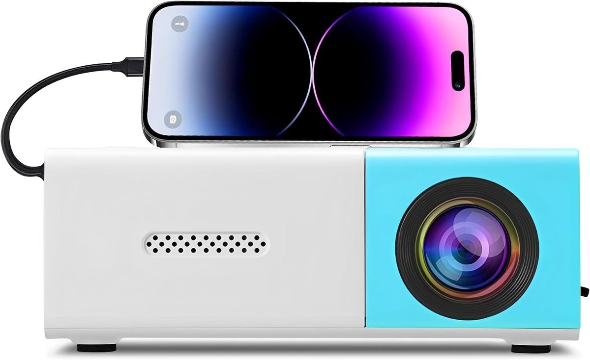 Draagbaar, HD, 1080p, HD, Full HD, Smart Home Beamer, met HDMI, USB, 3,5 mm audio-interface voor smartphone, laptop, tv, tablet, pc
