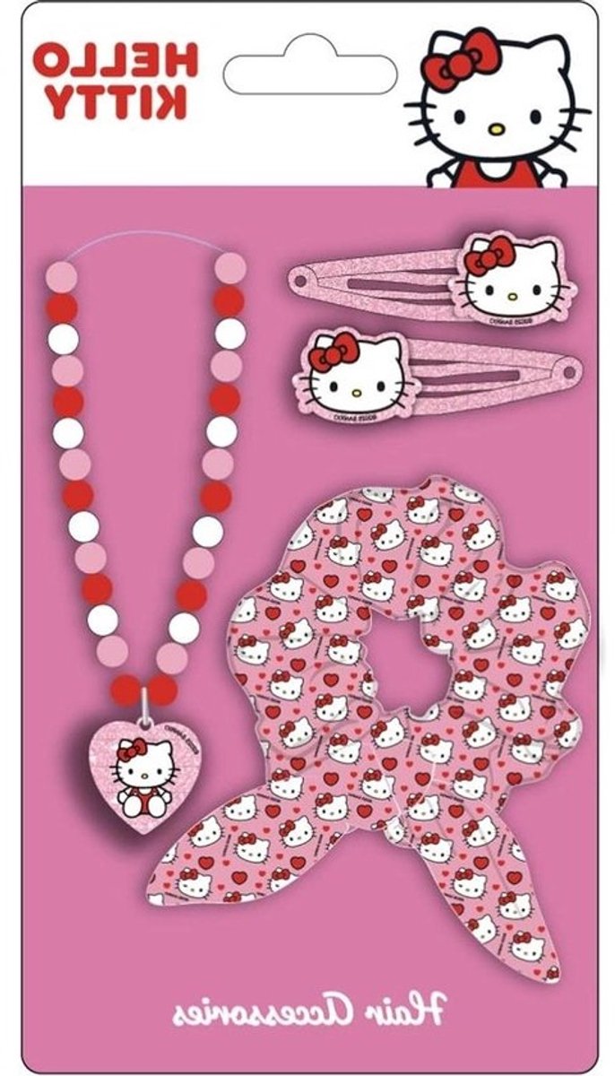 Hello Kitty Accessoireset - Kinder Make-up Set - Kapsel Stylen - Kawaii Design - 195 x 105 cm - Roze Wit