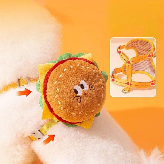 Hondentuigje met riem, 1 stuk, geel, hondenharnas, Escape-proof, ademend mesh, geschikt voor teddy, pomeriaan en andere kleine en middelgrote huisdieren — afbeelding 4