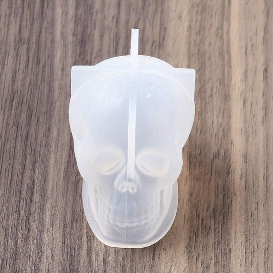 Schedel Kaarsmal, 5Stuks Halloween Siliconen Geurkaars Maken Mal, 3D Skelet Hars Mal Schedel Gipsmal voor DIY Wax Zeep Kaarsen Aromatherapie Ambachten Huis Tafel Feest Decor — afbeelding 4