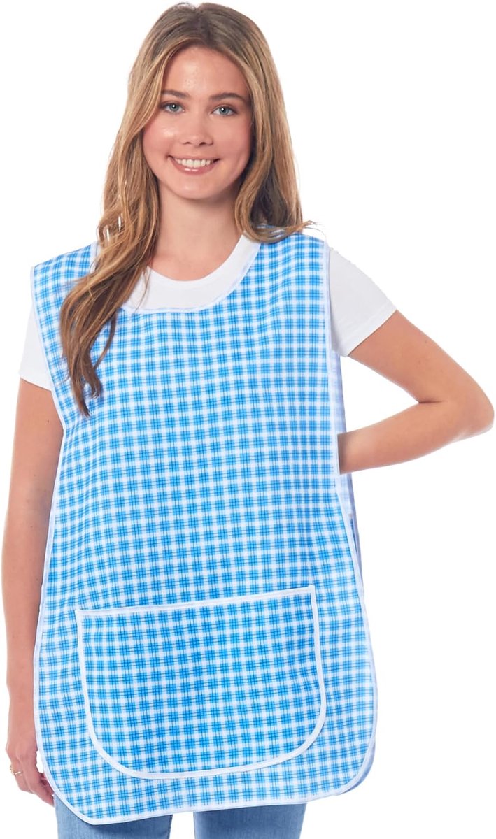 Damesschort met biezen en tabardschort, overall, voorzak, stijlvolle tabellen voor vrouwen, casual schorten voor vrouwen, om te gebruiken in huis, keuken, restaurants, coffeeshops, gemaakt in