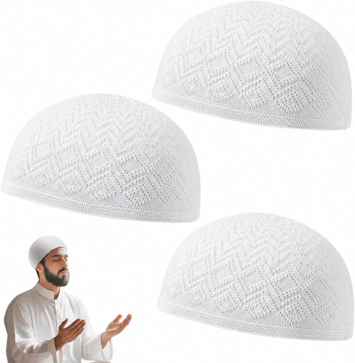 Islamitische gebedsmutsen (kufi/takke) voor heren – ademend, comfortabel & traditioneel ontwerp