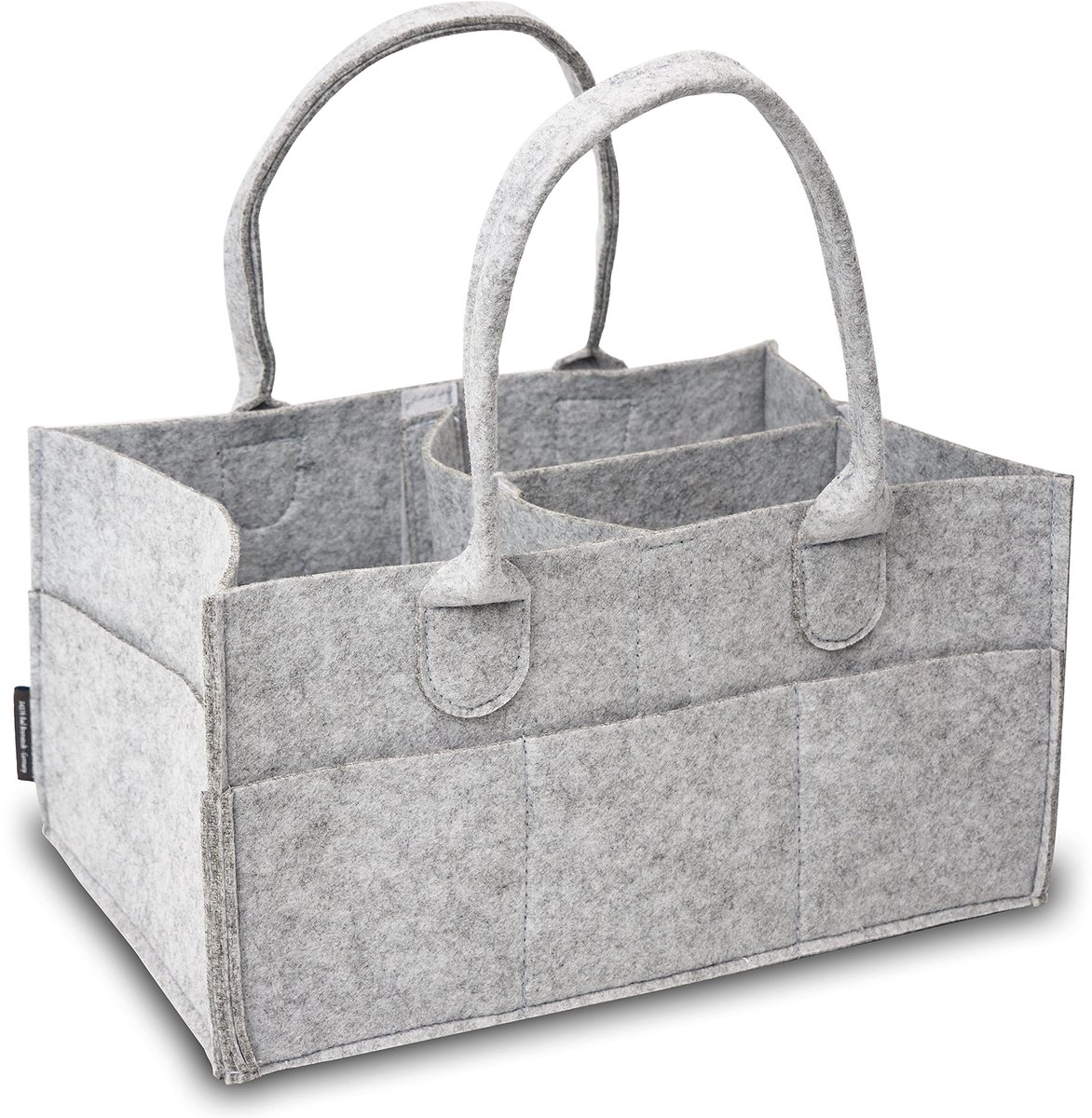 Luiertas multifunctioneel 33 x 22 x 17 cm - lichtgrijs vilt - praktische organizer - ideaal voor onderweg - ShopVlot