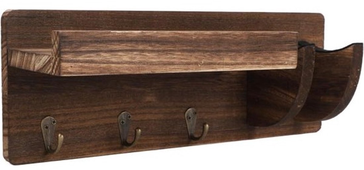 Wandmontage Gitaarhaak - Instrumentenhouder - Instrumenten Opslag - Massief Hout - 40 x 15 x 6 cm - Natuurlijk Hout