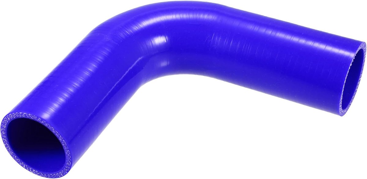 Dailygoods- Silicone Slang 90 Graden Bocht - Universeel - Auto Koppeling - Binnendiameter 48mm - Dikte 5mm - Blauw - Koelslang