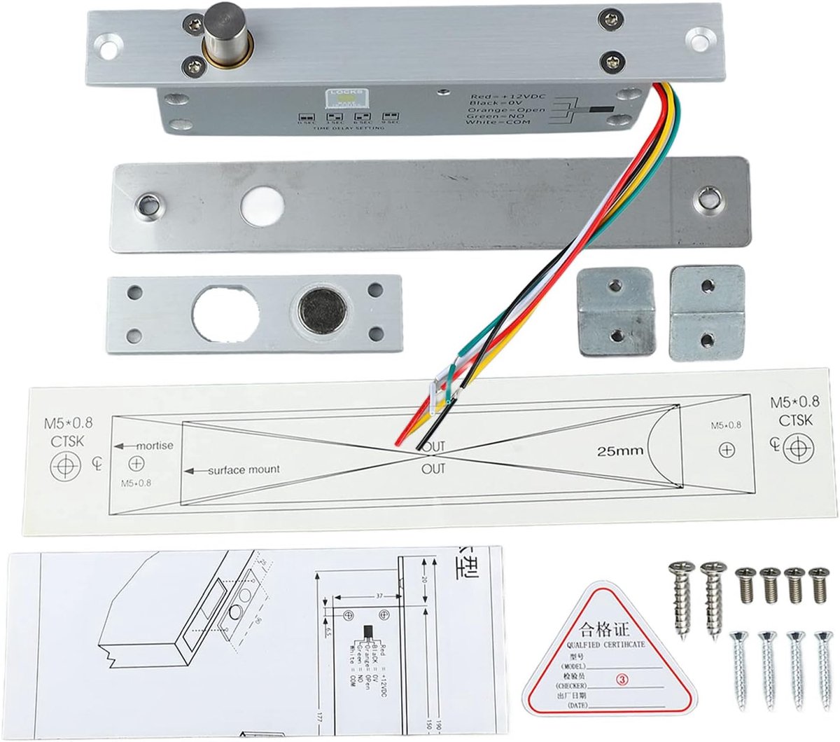 Dailygoods - Elektrische Deadbolt Slot - Veiligheidsoplossing met Tijdvertraging - LED Weergave - Ideaal voor Thuis - Betrouwbaar en Gebruiksvriendeli