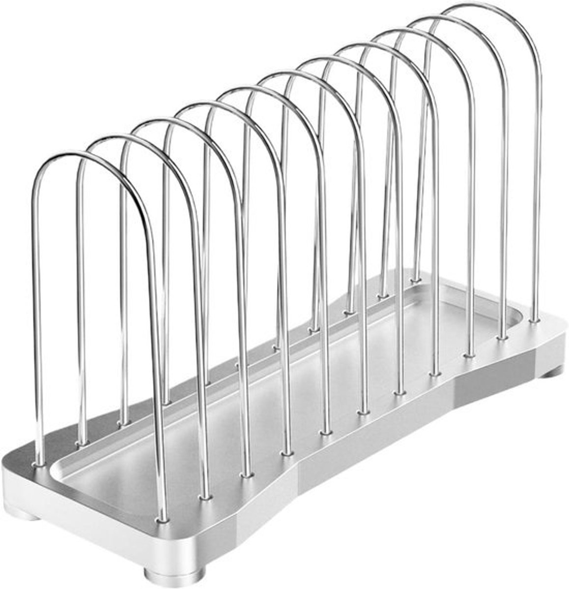 Platenhouder - Albumstandaard Display - Vinyl opbergen - Metalen constructie - 10 sleuven - Zilver