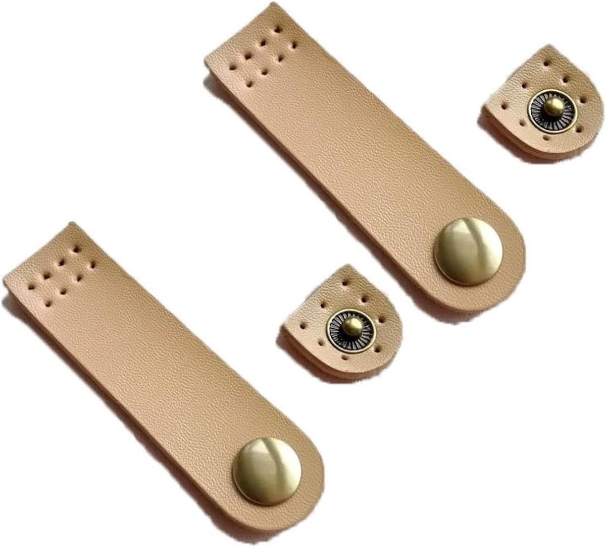 Dailygoods- Drukknop 2 stuks - Dubbellaags Leer - Voor Doe-Het-Zelf - Geschikt voor Portemonnees/Notebooks - Voorgeboorde Naaigaten - Comfortabel en D