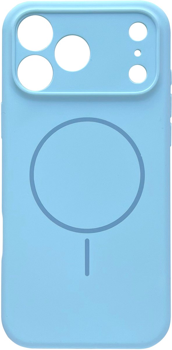 Casemania Hoesje Geschikt voor Apple iPhone 18 Pro Max - Licht Blauw - Zachte Liquid Siliconen Magnetisch Back Cover Case - Geschikt voor MagSafe - Telefoonhoesje met Camera Bescherming