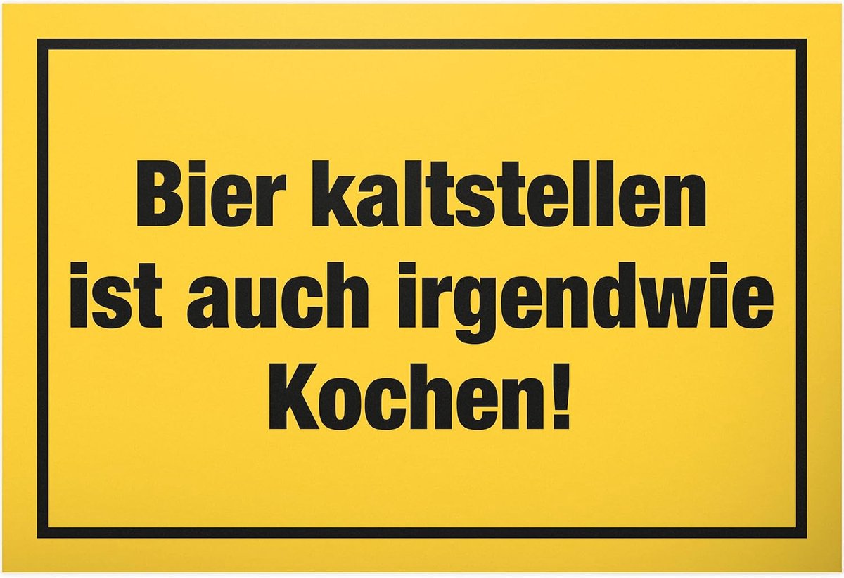 koudstellen ook zomaar koken, kunststof bord met spreuk - grappig cadeau voor hem, cadeau-idee verjaardagscadeau mannen, feestdecoratie accessoires, grappig artikel JGA - Accessoire fotobox