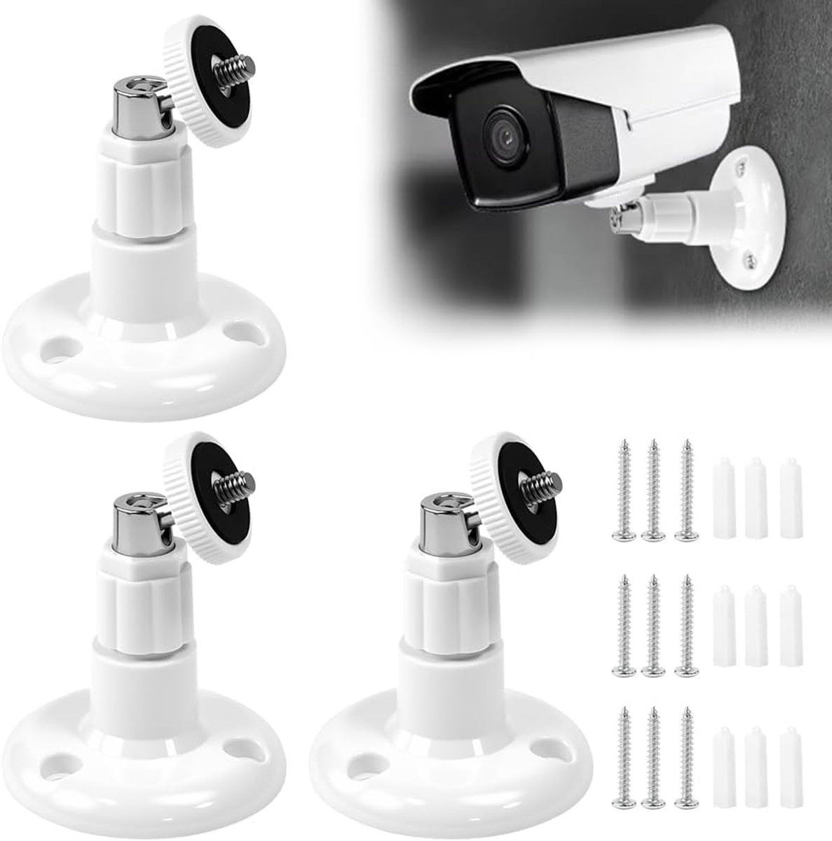 3 stuks camerahouders, wandhouders, compatibel met Ring Stick Up Cam en Ring Indoor Cam (1e generatie), 360° verstelbare camerahouder, outdoor camerahouder, veiligheidscamerahouder